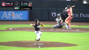 Tristin English homers (1) on a fly ball to left field.