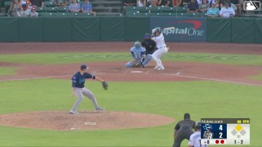 Ryan Jackson singles on a ground ball to right fielder Kenni Gomez. Jake Cunningham scores.