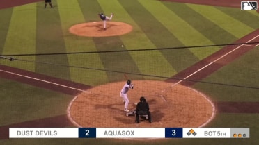 Austin St. Laurent doubles down the line.