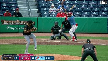 Alirio Ferrebus out on a sacrifice fly to center fielder Josh Tate. Nolan Beltran scores. Juan Villavicencio to 3rd.