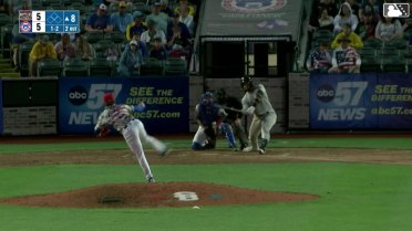Aaron Perry records his fourth strikeout