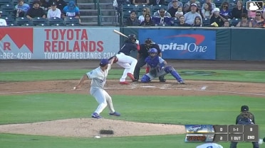Dervy Ventura doubles (7) on a line drive to right fielder Brendan Tunink. George Feliz scores.