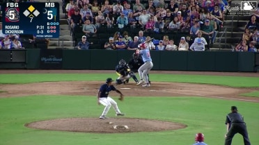 Luke Dickerson homers (10) on a line drive to left field. Brady Cerkownyk scores.