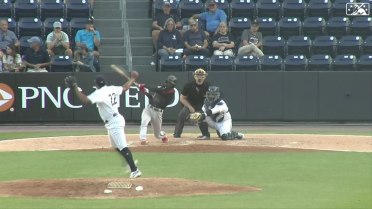 Darren Baker hits his third home run to right field