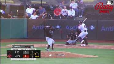 Enyervert Perez homers (4) on a fly ball to right center field. Jose Alpuria scores.