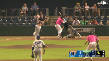 David McCabe homers (1) on a fly ball to center field. Brett Wisely scores. Kyle Farmer scores.