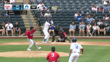 Chris Newell out on a sacrifice fly to left fielder Caleb Roberts. Mike Sirota scores.