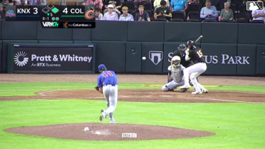Jordan Groshans homers (8) on a fly ball to left center field. David McCabe scores.