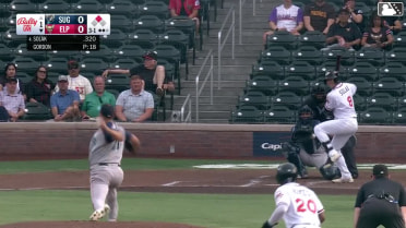 Nick Solak singles on a sharp line drive to right fielder CJ Alexander. Pablo Reyes scores.