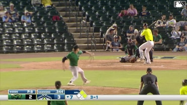 Josh Hammond doubles (7) on a sharp line drive to center fielder Caden Merritt. Henry Ramos scores. Sean Gamble to 3rd.