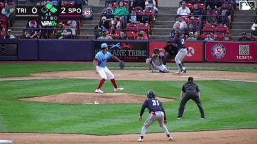 Caleb Bartolero grounds into a double play, pitcher Jordy Vargas to second baseman Roynier Hernandez to shortstop Tevin Tucker to first baseman Kevin Fitzer. Gage Harrelson out at 2nd. Caleb Bartolero out at 1st.