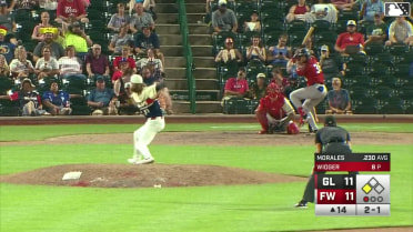 Emil Morales grounds out to first baseman Jack Costello. Chase Adkison scores.