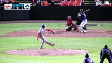Colin Yeaman out on a sacrifice fly to right fielder Devin Saltiban. Elis Cuevas scores. Victor Figueroa to 3rd.