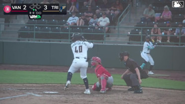 Caleb Bartolero singles on a line drive to right fielder Alexis Hernandez. Capri Ortiz scores. Fielding error by right fielder Alexis Hernandez.