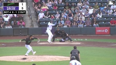 George Wolkow singles on a ground ball to pitcher Adolfo Oviedo. Calvin Harris scores. Ely Brown to 3rd. Ryan Burrowes to 2nd.
