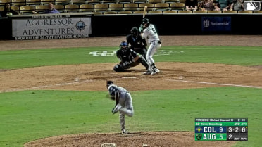 Conor Essenburg singles on a fly ball to right fielder Roni Cabrera. Luis Guanipa scores.