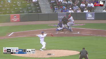 Julio Carreras out on a sacrifice fly to left fielder Carter Trice. Zavier Warren scores.