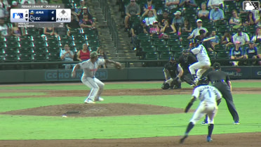Garret Guillemette singles on a line drive to left fielder Junior Franco. Yamal Encarnacion scores.