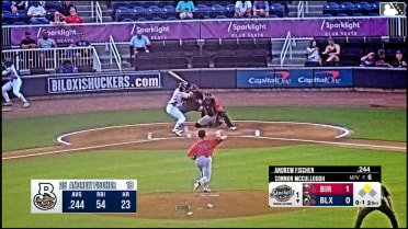 Andrew Fischer homers (24) on a line drive to right field. Braylon Payne scores.