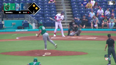 George Wolkow swings with one hand for RBI single