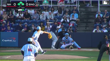 Carter Cunningham out on a sacrifice fly to center fielder Tyrone Taylor. Eddie Micheletti Jr. scores.