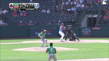 Matt Koperniak homers (1) on a fly ball to left center field.