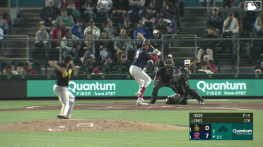 Nolan Jones homers (2) on a fly ball to center field.