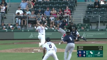 Aaron Zavala doubles (16) on a line drive to left fielder Spencer Packard. Josh Smith scores. Cameron Cauley to 3rd.