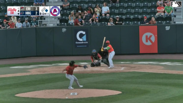 Johnathon Thomas homers (1) on a fly ball to left field. Kervin Pichardo scores.