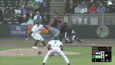 Jimmy Crooks grounds out to first baseman Jhonkensy Noel. Bryan Torres scores.