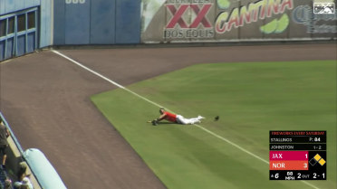 Norby makes a great diving catch in foul territory