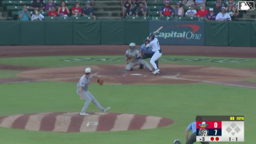 Wyatt Hoffman singles on a line drive to center fielder Druw Jones. Francisco Acuna scores.