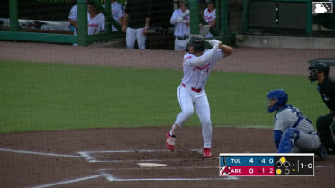 Charlie Pagliarini doubles (14) on a line drive to right fielder Zyhir Hope. Felnin Celesten scores.