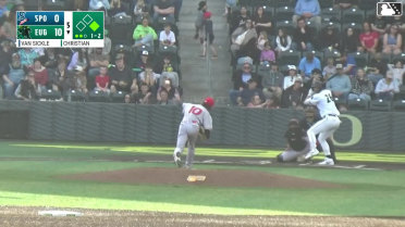 Jakob Christian doubles (2) on a fly ball to center fielder Caleb Hobson. Carlos Gutierrez scores.