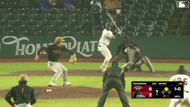 Kole Myers doubles (2) on a line drive to left fielder Josh Adamczewski. Jose D. Hernandez scores.
