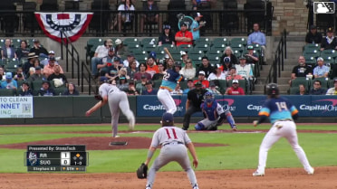 CJ Alexander homers (1) on a fly ball to right center field. Cavan Biggio scores.