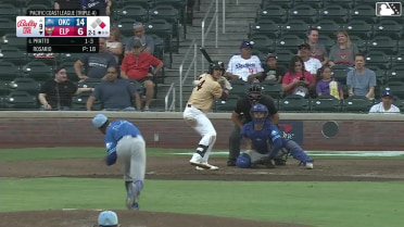 Nick Pratto triples (3) on a sharp line drive to right fielder James Tibbs III. Marcos Castañon scores.