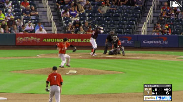 Vimael Machín homers (8) on a fly ball to left field.