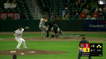 Keiner Delgado doubles (10) on a line drive to right fielder Eddie Micheletti Jr. Will Taylor scores. Javier Rivas to 3rd.