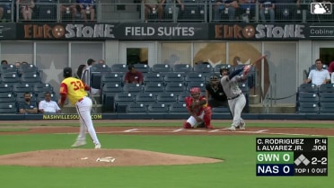 Carlos Rodriguez strikes out Nacho Alvarez Jr.