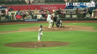 Angel Ortiz homers (12) on a line drive to right center field.