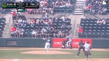 Jakob Christian doubles (5) on a fly ball to right fielder Randy De Jesus. Jean Carlos Sio scores.