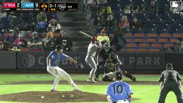 Dante Nori singles on a line drive to left fielder Joe Lampe. Alex Binelas scores. Aroon Escobar to 2nd.