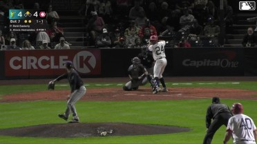 Alexis Hernandez reaches on a throwing error by third baseman Luis Suisbel. Peyton Williams scores.