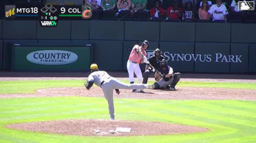 Patrick Clohisy doubles (4) on a line drive to right fielder Jhon Diaz. Cal Conley scores.