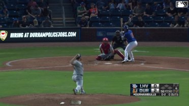 Dom Keegan homers (1) on a fly ball to center field.