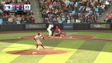 Trent Youngblood singles on a line drive to center fielder Sam Shaw. JD Dix scores. Carlos Virahonda to 2nd.
