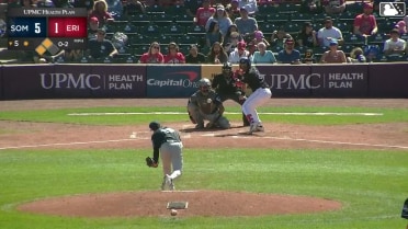 E.J. Exposito out on a sacrifice fly to center fielder Jace Avina. Viandel Pena scores.
