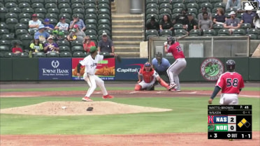 Brock Wilken doubles (20) on a sharp line drive to left fielder Brandon Butterworth. Blake Burke scores. Akil Baddoo scores.