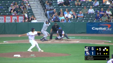 Josh Moylan homers (1) on a fly ball to right center field. Miguel Palma scores.